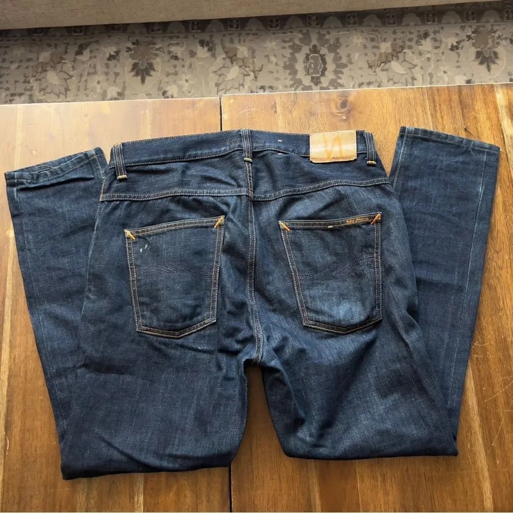 Nudie Jeans Thin Finn Organic Cotton Dry Denim Italy W32L32
